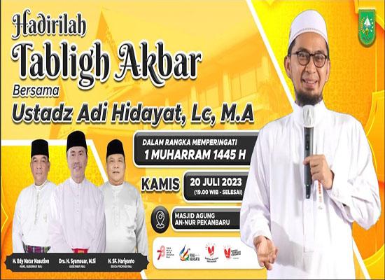 Malam Ini, Beri Tausiah 1 Muharram di Masjid Agung An-Nur