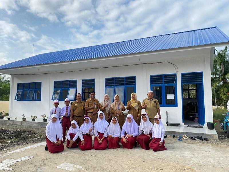 Pasca Terbakar, PTPN IV PalmCo Bangun Kembali Gedung Sekolah di Rohul