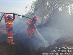 Karhutla 10 Hektare di Bagan Punak Masih Berkobar, Cuaca Hambat Proses Pemadaman