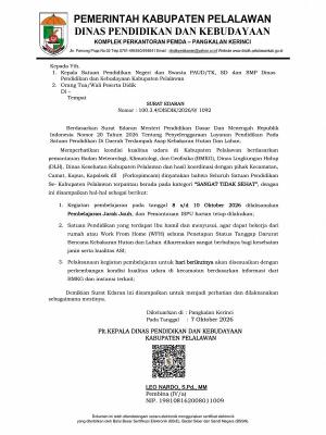 Ikuti Level ISPU, Disdik Pelalawan Atur Pola Pembelajaran Sekolah